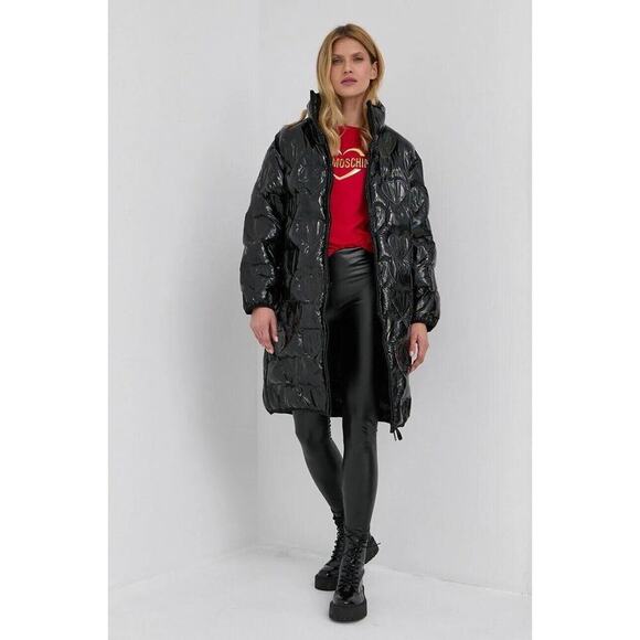 LOVE MOSCHINO Black Polyester Puffer Jackets & Coat Women’s Size 46 US10 / UK14 - Picture 1 of 15